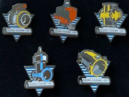 5x Pins Georg Fischer GF SCHAFFHAUSEN, Sammlerobjekte Top!