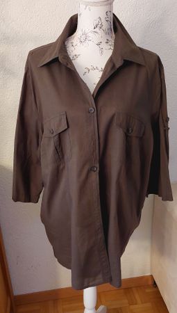 Leichte Bluse in Olive Gr.50/52