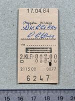 SBB Billett Dulliken - Olten (Ausgabe: Wildegg), 17.4.1984