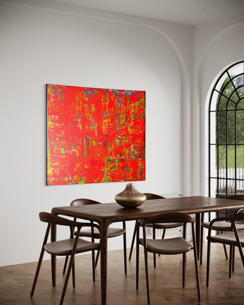 Dipinti: Rotes abstraktes Gemälde, moderne Kunst, 150 x 120 cm – Nuovo e nell'imballaggio originale da Berikon venduto da home-artsch 1