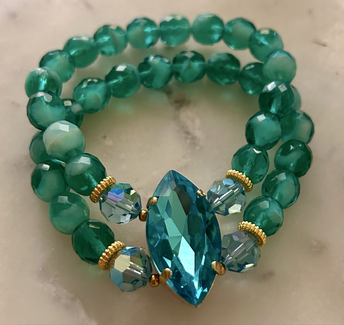 Bracciali & Braccialetti: Bracelets doubles en cristaux – Nuovo e nell'imballaggio originale da ANIèRES venduto da feuillette