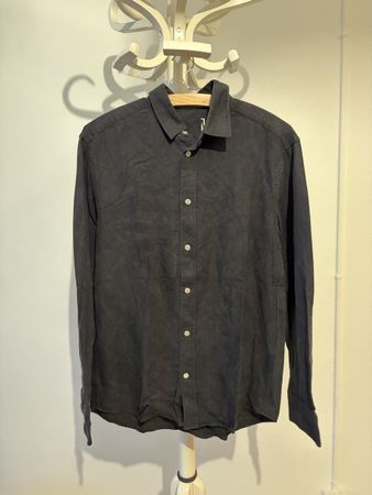 Herren Hemd 100 Prozent Seide schwarz
