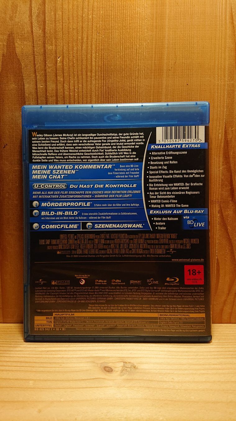 Tutti i DVDs: WANTED Blu-Ray mit Angelina Jolie – Usato da Wilderswil venduto da Exebub 1