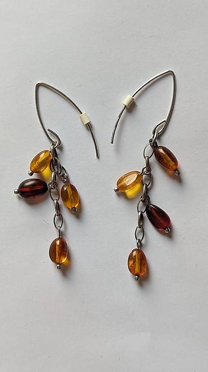 Orecchini pendenti & Orecchini a lobo: Silver 925 earrings with amber – Usato da Thalwil venduto da kat_d85f