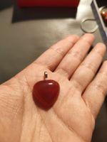 Anhänger Herzform Karneol rot guter Zustand gebraucht