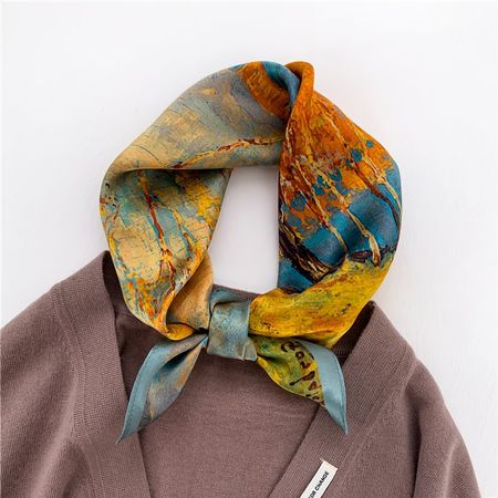 New 53cm Silk Scarf, Lake Autumn Seide Schal Tuch