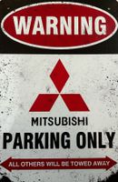 Mitsubishi Parking Only Blechschild Sign Lancer Evolution EN