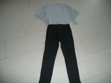 Hose schwarz / Pullover grau Kleiderset