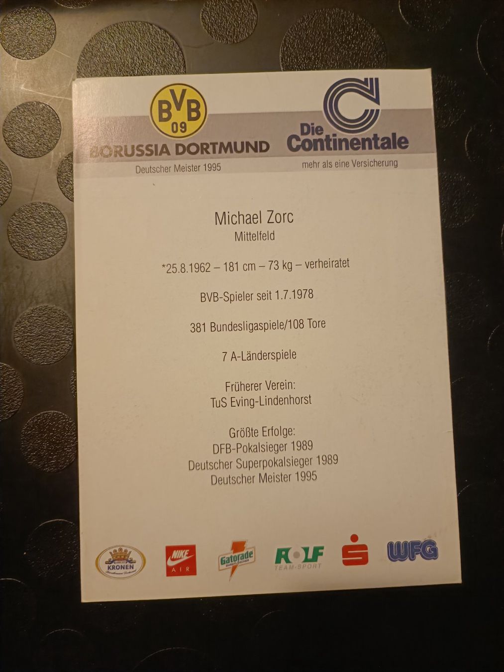 Autografi: Michael Zorc - BVB 95/96- Borussia Dortmund – Usato da Menziken venduto da Artographs 1