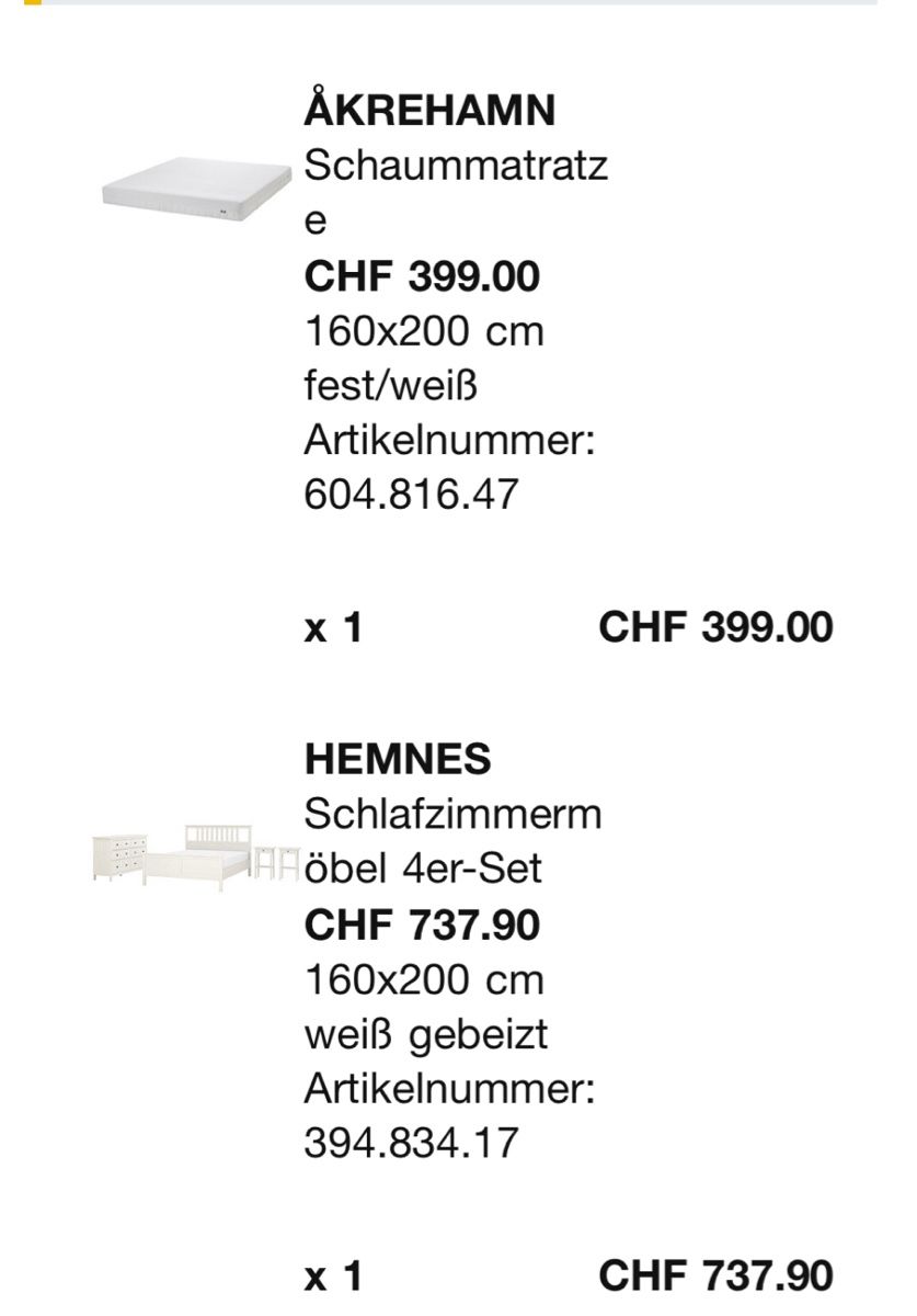 Letti: HEMNES Schlafzimmermöbel + Matratze – Nuovo (secondo la descrizione) da Fislisbach venduto da jelennn 1