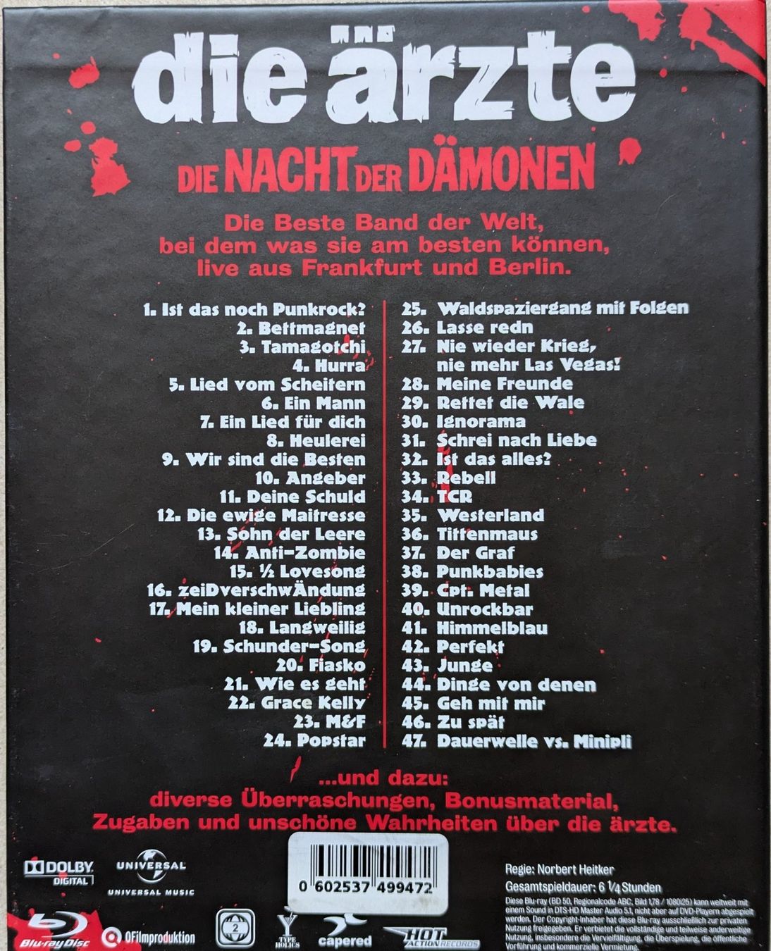 Tutti i DVDs: Die Ärzte - Die Nacht der Dämonen Blu Ray – Nuovo (secondo la descrizione) da Zollikofen venduto da Poech75 1