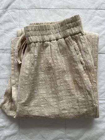 Pantalon d'été léger beige, taille élastique