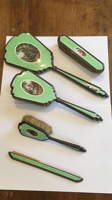 Altro per la cura del corpo: Antik Badezimmer-Set Emaille und Silber 935 – Usato da Lugano venduto da Emi.2798