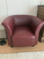 Sessel Leder bordeauxrot guter Zustand