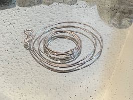 Silber Ketteli Kette Schlangenkette glänzend 40cm - Ø: 0,6mm