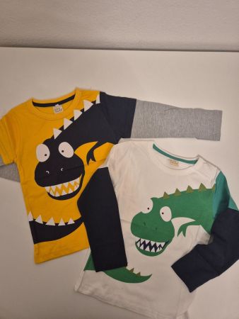 2 Langarmshirts Dinosaurier, Gr. 100