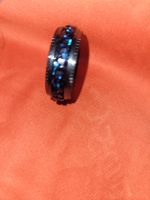 Neuer Herren Ring, Edelstahl blau, Grösse 11, ungetragen