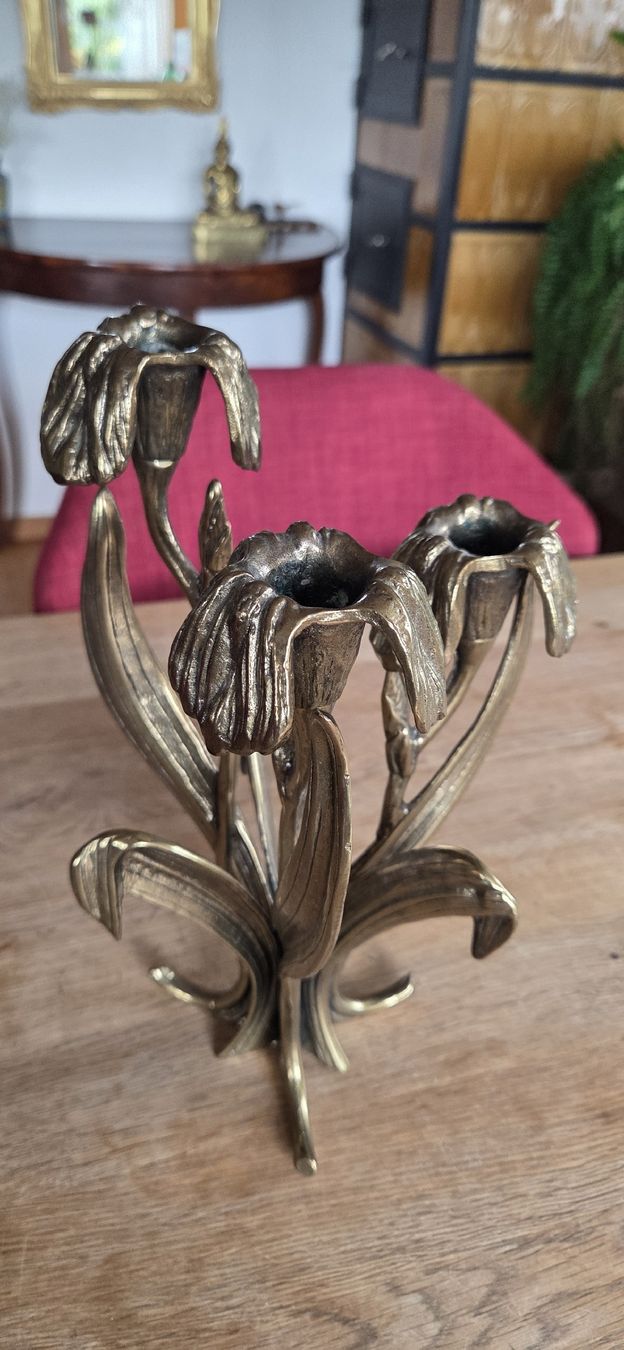 Portacandele: Vintage Kerzenständer, Messing Blumen – Usato da Rehetobel venduto da hobirot01 2