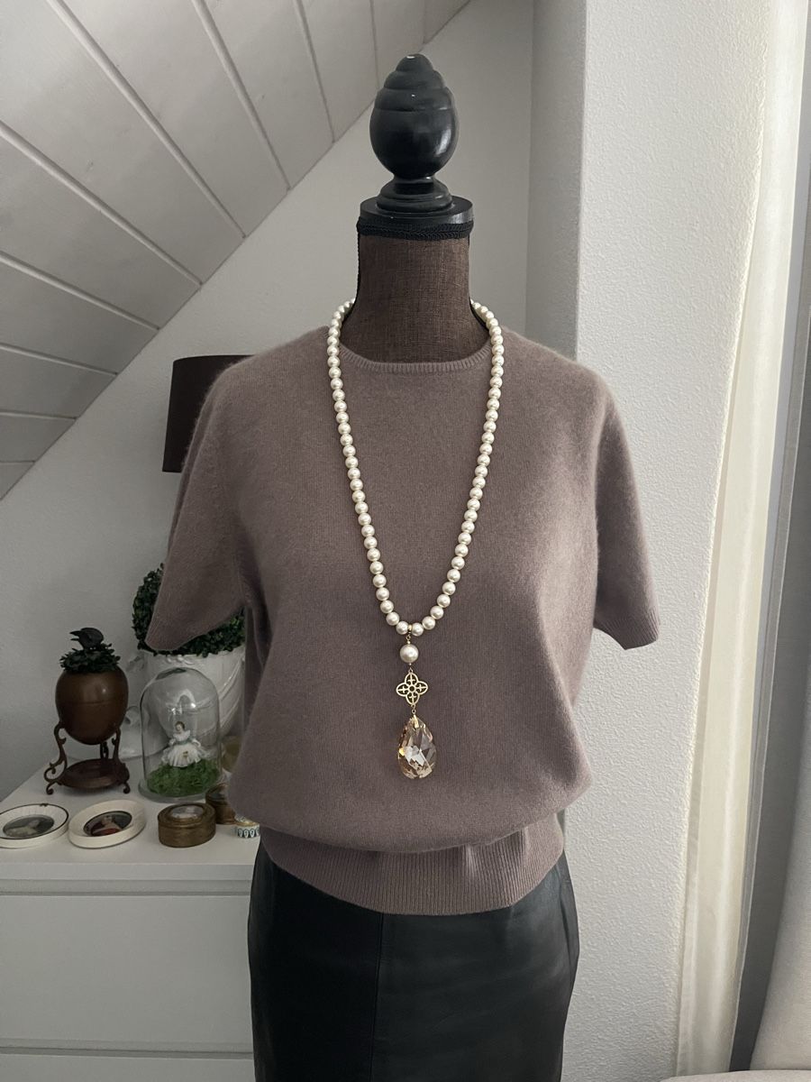 Maglioni & Felpe: Jean Jacques Benson | 100% Cashmere Kurzarm-Pullover | Taupe – Usato da Winkel venduto da KaschmirArt 2