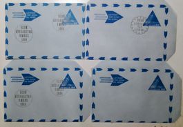 4 Aerogramme Helvetia 65, Luftpost 1962, 64,