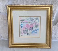 Wandbild Herz Motiv Goldrahmen guter Zustand