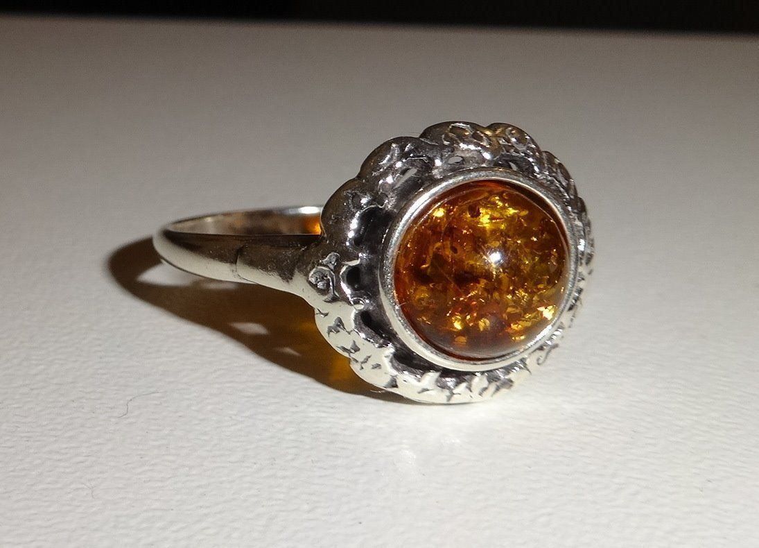 Anelli: ECHT! * Bernstein RING 925 Silber VP 75,- – Nuovo e nell'imballaggio originale da Visp venduto da steinschmuckwelt