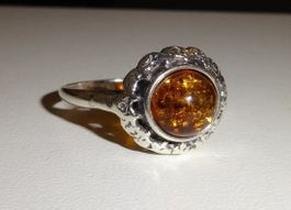 ECHT! * Bernstein RING 925 Silber VP 75,-