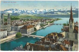 AK Zürich 1918, gelaufen nach Aeschi bei Spiez