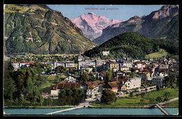AK Interlaken, Panorama mit Jungfrau