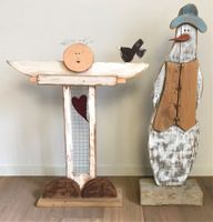 Engel + Schneemann Holz Deko Winter Weihnachten 81 + 96 cm