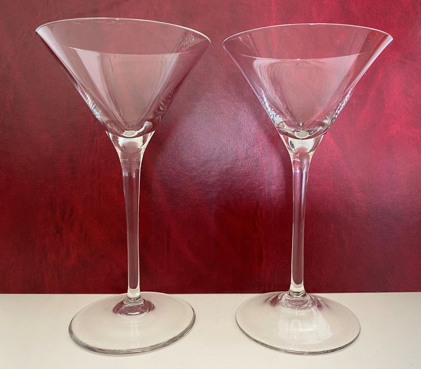 Set De 6 Verres à Cocktail/martini Vintage - Marron Gravé - Hauteur 19cm - Rareté