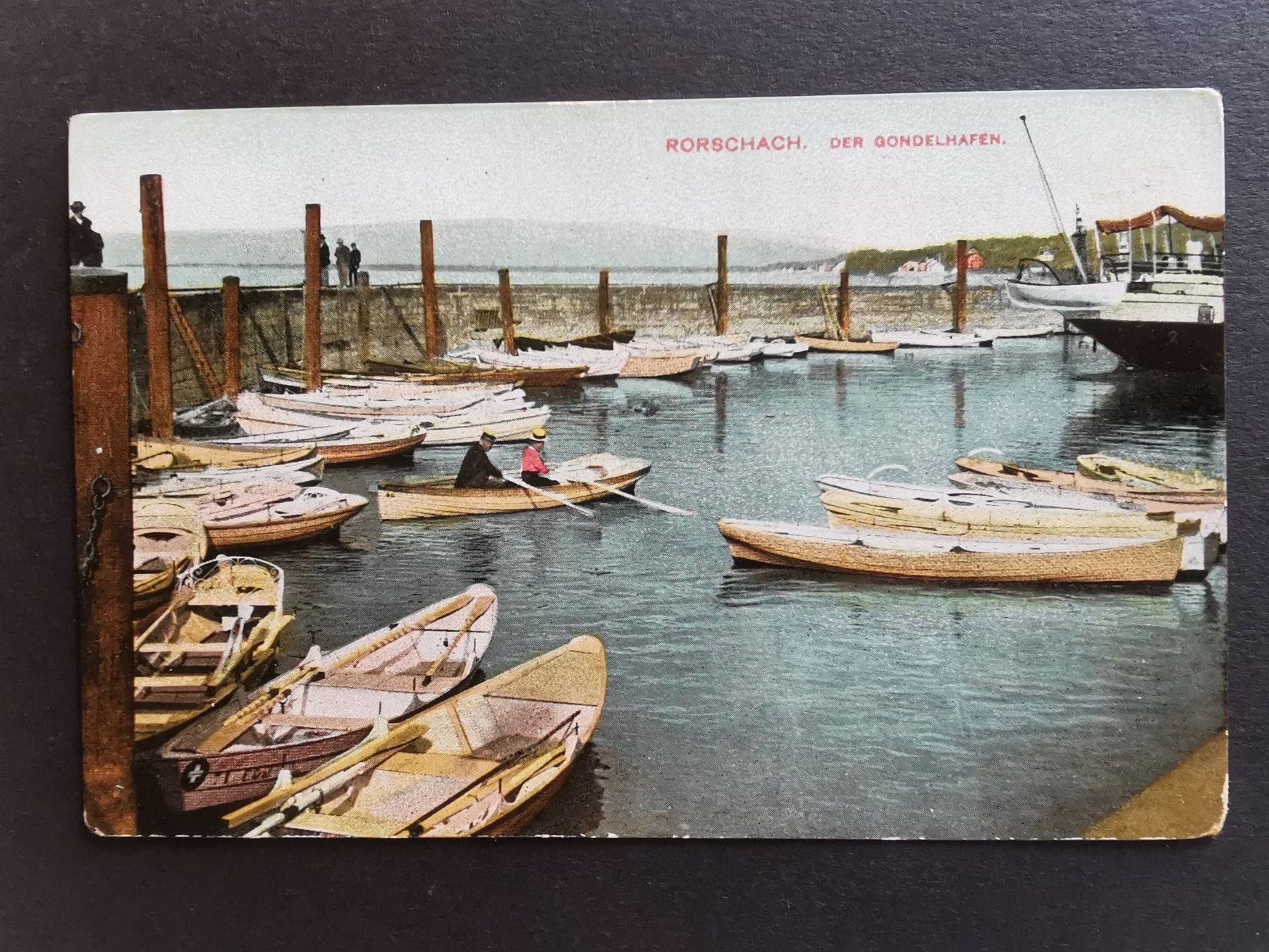 Ansichtskarten: Rorschach   Hafen  Bodensee   Ansichtskarte  Gondeln – Gebraucht aus Rheineck von kat_7gld