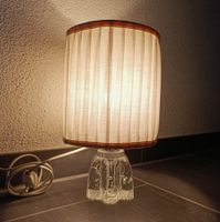 2 Retro Bleikristall Glas Tischlampe,60er 70er Jahre