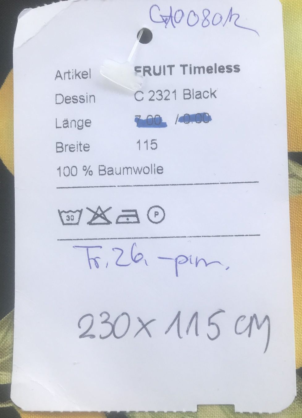 Tessuti: STOFF FRUIT TIMELESS CA.230X115CM NEU – Nuovo (secondo la descrizione) da Ostermundigen venduto da wini63 3