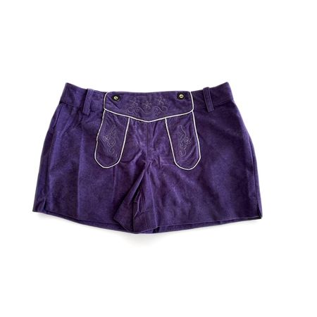 Kurze Trachtenhose in lila in Lederoptik Gr. 38