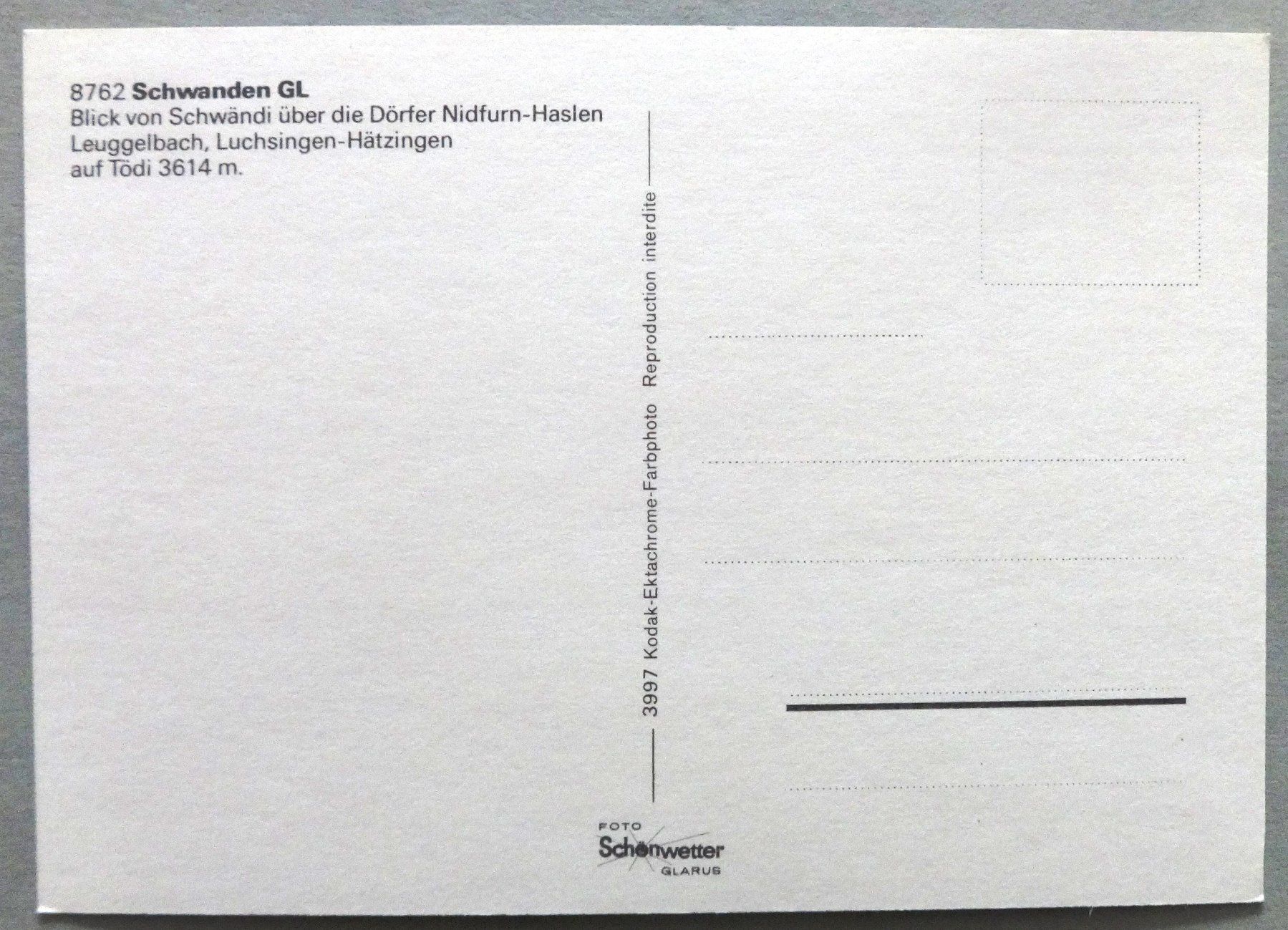 Cartes postales: Schwanden GL – D'occasion à Fétigny par Billy2miny 1