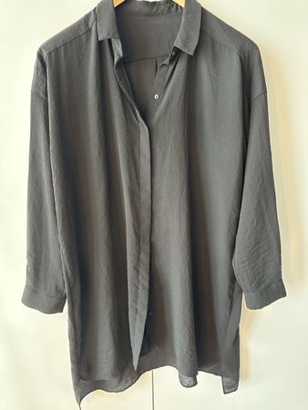 COS Viskosebluse schwarz, lang