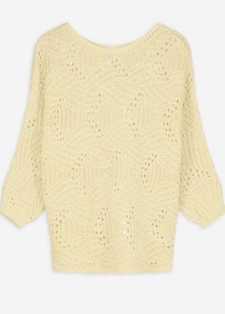 Strickpullover mit Fledermausärmeln, hellgelb XL