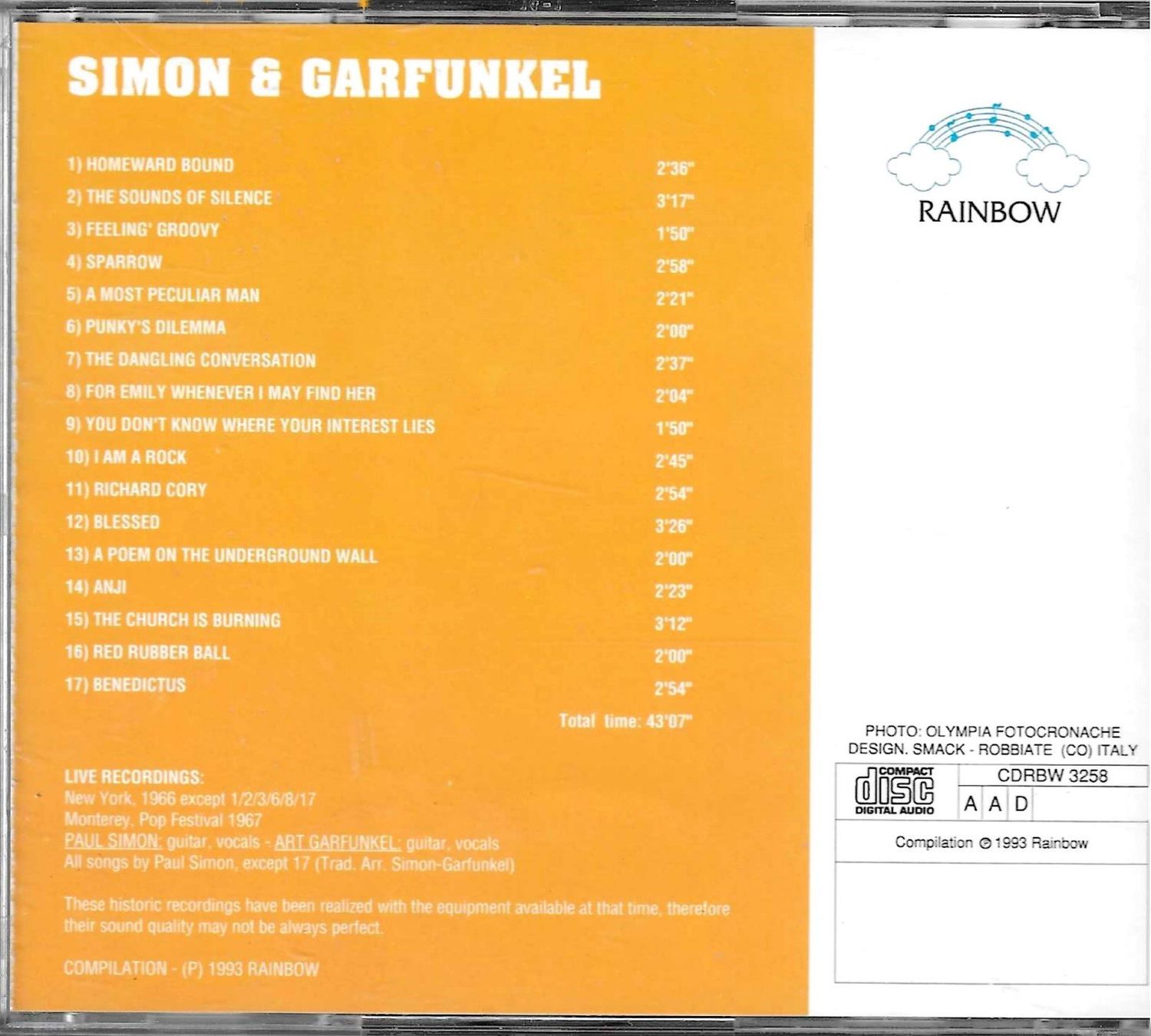 CD: Simon & garfunkel -Live Recordings – Usato da Savagnier venduto da Ne2065 1