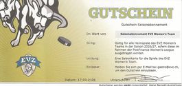 Gutschein Saisonabonnement EVZ Women's Team
