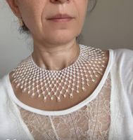 Elegante Collier Halskette, Handarbeit 