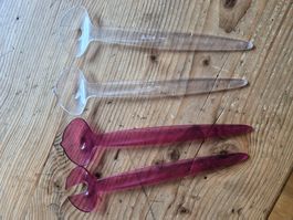 Tupperware Salatbesteck 4-teilig transparent und violett