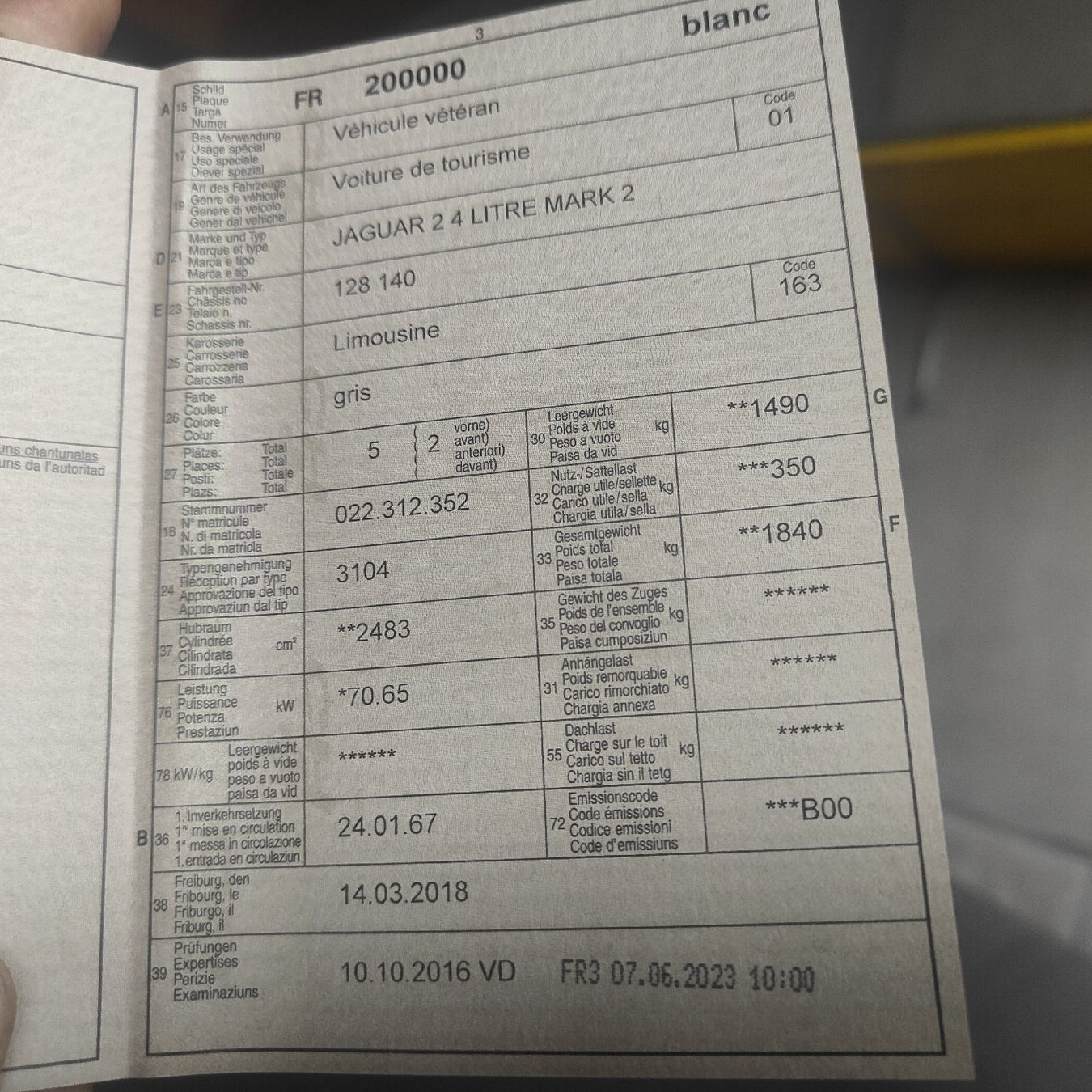 Jaguar Automobili: Jaguar MK 2 vétéran – Usato da Palézieux-village venduto da uras611 9