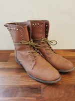 Braune / cognac Stiefeletten mit Nieten Gr.37