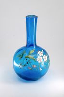 GL0030 Mundgeblasene Vase, Email & Gold handbemalt 19 Jh.