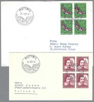 1956, J163+164x4, K-0 HUTTWIL, PACHE BRIEFLEINEN!