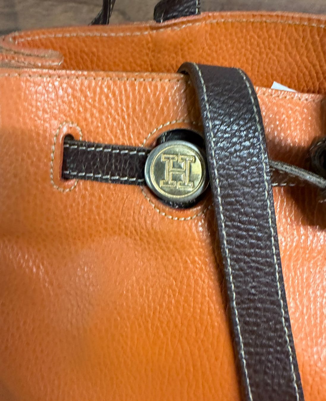 Borse da donna: Handtasche Leder Orange Marke H Damen – Usato da Nussbaumen AG venduto da olitech5415 6