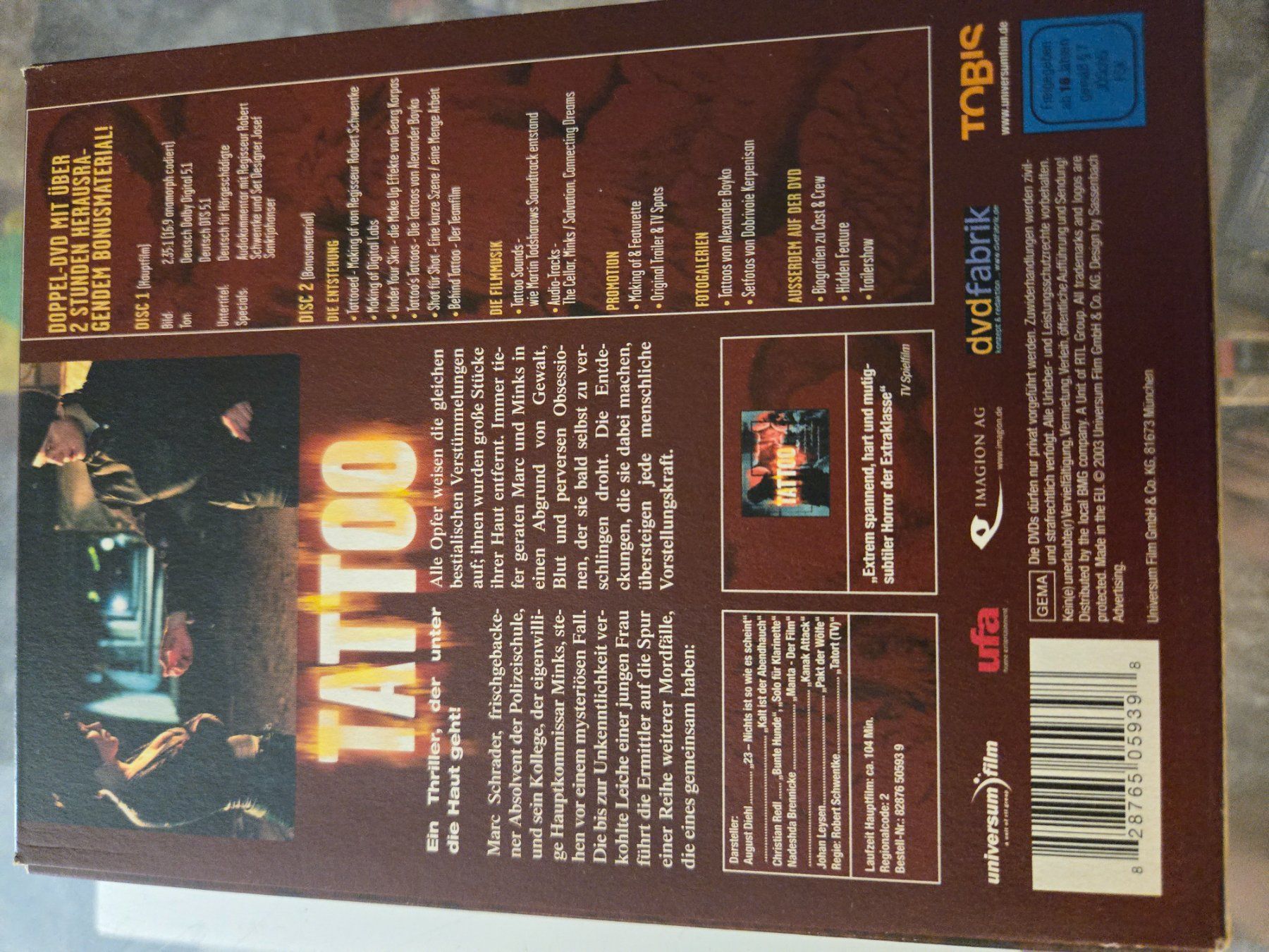 Tutti i DVDs: Tattoo DVD – Usato da Bussigny venduto da Kfdlt 1
