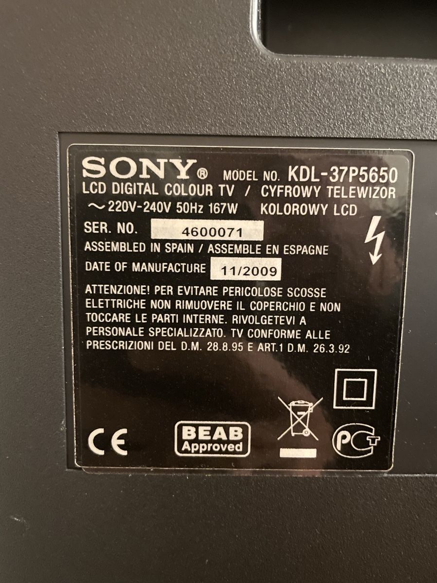 Televisori: TV Sony 2009 – Usato da Bern venduto da Pesches_Laden 1