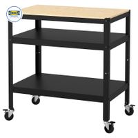 IKEA BROR Servierwagen 85x55 schwarz/Kiefersperrholz